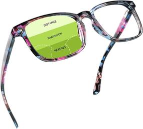 img 4 attached to 👓 Revolutionary Multifocal Reading Glasses: Stylish Blue Light Blockers with Spring Hinges, Clear Lenses (+0.00/+2.50 magnification) for Women