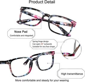 img 3 attached to 👓 Revolutionary Multifocal Reading Glasses: Stylish Blue Light Blockers with Spring Hinges, Clear Lenses (+0.00/+2.50 magnification) for Women