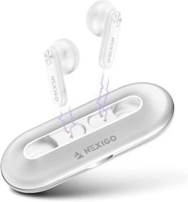 img 4 attached to 🎧 NexiGo Air T2 Ультратонкие беспроводные наушники: улучшите свой опыт прослушивания с помощью Qualcomm QCC3040, Bluetooth 5.2 и 4-микрофонной технологии CVC 8.0 для кристально чистых звонков, aptX, 28 часов воспроизведения, USB-C, IPX5 водонепроницаемость - серебро