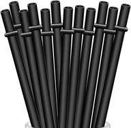 🥤 alink 12-pack reusable black straws - 10.5" long hard plastic tumbler replacement straws logo