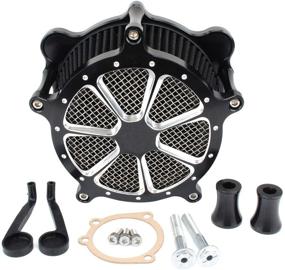 img 4 attached to Enhanced Venturi Cut Black Air Cleaner Intake Filter for Twin Cam EVO Touring Models - Road King, Street Glide, Road Glide (1993-2007), Dyna, FXR, Softail, FXST, FXSB (1993-2015)