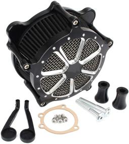 img 3 attached to Enhanced Venturi Cut Black Air Cleaner Intake Filter for Twin Cam EVO Touring Models - Road King, Street Glide, Road Glide (1993-2007), Dyna, FXR, Softail, FXST, FXSB (1993-2015)