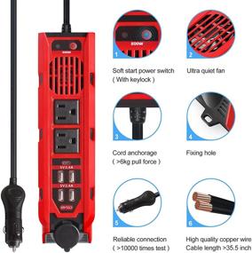 img 2 attached to Inverter Converter Outlets Charger Cigarette Car & Vehicle Electronics