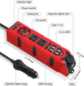 img 3 attached to Inverter Converter Outlets Charger Cigarette Car & Vehicle Electronics