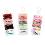 🌈 scünci 3 box set of vibrant silicone spiral ponytailers - includes 17 colorful hair ties (colors vary) logo