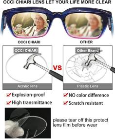 img 2 attached to OCCI CHIARI Oversized Reading Glasses for Women Designer Reader - Multiple Strengths Available 1.0-4.0