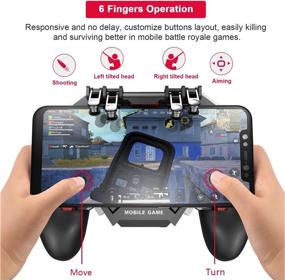 img 3 attached to 🎮 Enhanced Mobile Gaming Experience: 6 Finger PUBG/COD Mobile Controller with Cooling Fan, Power Bank - Compatible with Android iOS Phones [4.7-6.5"]