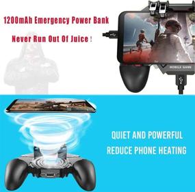 img 2 attached to 🎮 Enhanced Mobile Gaming Experience: 6 Finger PUBG/COD Mobile Controller with Cooling Fan, Power Bank - Compatible with Android iOS Phones [4.7-6.5"]