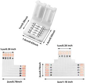 img 3 attached to 🔌 35-Piece 5 Pin Solderless LED Strip Connector: L and T Shape Extensions for 5050 3528 String Lights (10mm)