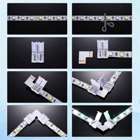 img 2 attached to 🔌 35-Piece 5 Pin Solderless LED Strip Connector: L and T Shape Extensions for 5050 3528 String Lights (10mm)