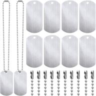 30 pieces aluminum blank dog metal tags for stamping | 2 x 1 inch stamping blanks | shield shape with hole | includes 30 pieces plated necklace chain (11.8 inch) | perfect for diy craft tags logo