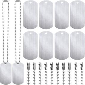 img 4 attached to 30 Pieces Aluminum Blank Dog Metal Tags for Stamping | 2 x 1 Inch Stamping Blanks | Shield Shape with Hole | Includes 30 Pieces Plated Necklace Chain (11.8 Inch) | Perfect for DIY Craft Tags