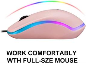 img 3 attached to 🖱️ Coolerplus FC112 USB Optical Wired Computer Mouse - Easy Click for Office and Home, 1000DPI, Premium and Portable, Compatible with Windows PC, Laptop, Desktop, Notebook (Pink)