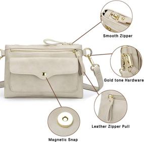 img 1 attached to 👜 CrossLandy Mini Casual Crossbody Bag - Stylish Ivory Wristlet Clutch with Multiple Pockets for Women