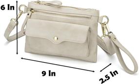 img 3 attached to 👜 CrossLandy Mini Casual Crossbody Bag - Stylish Ivory Wristlet Clutch with Multiple Pockets for Women