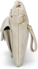 img 2 attached to 👜 CrossLandy Mini Casual Crossbody Bag - Stylish Ivory Wristlet Clutch with Multiple Pockets for Women