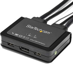 img 3 attached to StarTech.com 2 портовый переключатель KVM с DisplayPort - 4K 60 Гц - Компактный двойной порт UHD DP 1.2 USB переключатель для рабочего стола с кабелями длиной 4 фута и аудио - Питание через шину и дистанционное переключение - Совместим с MacBook ThinkPad (SV211DPUA4K) - Изменен: "StarTech.com 2 портовый переключатель KVM с DisplayPort - 4K 60 Гц - Компактный двойной порт UHD DP 1.2 USB переключатель для рабочего стола с кабелями длиной 4 фута и аудио - Питание через шину и дистанционное переключение - Совместим с MacBook ThinkPad