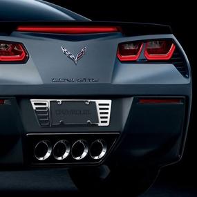 img 4 attached to 🚀 C7 Corvette Chrome Engraved Rear License Frame - Premium CNC Billet Machined Design