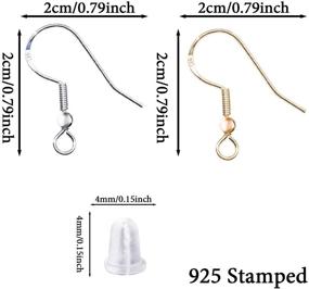 img 1 attached to 💎 PASNOWFU 925 Sterling Silver Gold Earring Hooks & Backs Set - 40 PCS, Hypoallergenic Jewelry Making DIY