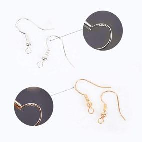 img 2 attached to 💎 PASNOWFU 925 Sterling Silver Gold Earring Hooks & Backs Set - 40 PCS, Hypoallergenic Jewelry Making DIY