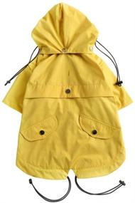 img 3 attached to 🐶 Pethiy Stylish Premium Dog Raincoat - Small Dog Raincoat with Waterproof Zip Pockets, Rain/Water Resistant Design, Adjustable Drawstring