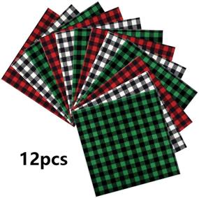 img 2 attached to 🎃 Premium 12 x 12 Inch Halloween Buffalo Plaid Heat Transfer Vinyl Fabric: Iron-on Sheet Patches for Clothing, Ideal for Halloween & Christmas Crafts