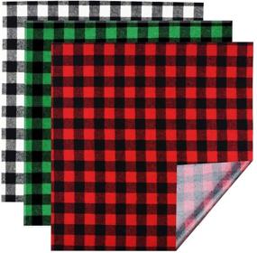 img 4 attached to 🎃 Premium 12 x 12 Inch Halloween Buffalo Plaid Heat Transfer Vinyl Fabric: Iron-on Sheet Patches for Clothing, Ideal for Halloween & Christmas Crafts