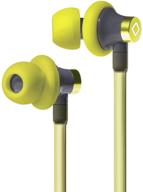 aircom a3 active air tube headphones - radiation-dampening wired sports earbuds with airflow audio technology for superior sound and electromagnetic field (emf) shielding – yellow logo