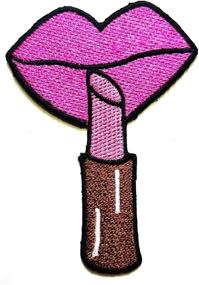 img 3 attached to Lipstick Cosmetics Cartoon Embroidered Appliques Sewing