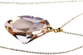 img 1 attached to 🌟 39mm Crystal Galactic Pendant - Crystal Art Project, Golden Shadow, 18" Gold-Toned Chain Necklace, Rhodium Finish