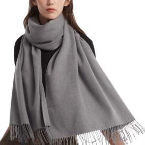 img 4 attached to Womens Cashmere Pashmina Blanket Scarves