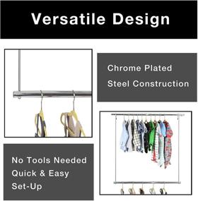 img 1 attached to 👔 Optimize Closet Space with Smart Design Closet Doubler - Steel Metal - Efficient Storage Solution for Suits, Pants, Clothing - Home Organization (30 x 34 Inch) [Chrome]