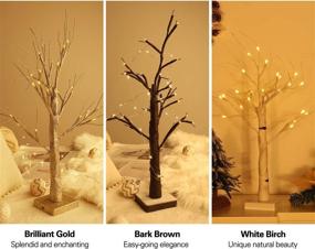 img 2 attached to 🌳 Lewondr LED Birch Tree Lights: Battery Powered 24 Bulbs Decorative Branch Lights for Wedding, Christmas Party, and DIY Home Decorations - Gold