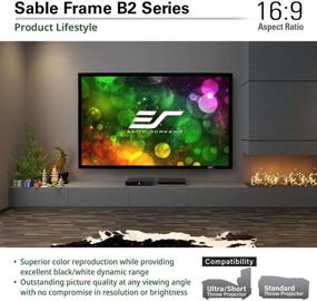 img 1 attached to Elite Screens Sable Frame B2 100-INCH Projector Screen Diagonal 16:9 Diag Active 3D 4K 8K Ultra HD Ready Fixed Frame Home Theater Movie Theatre Black Projection Screen With Kit