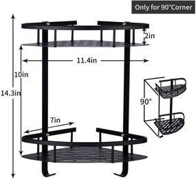 img 1 attached to 🚿 2-Tier Mlesi Shower Caddy - Corner Bathroom Shelf Organizer with Adhesive Mounting (No Drilling), Aluminum Wall-Mounted Shower Shelf Storage Rack for Toilet, Kitchen, and Dorm