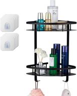 🚿 2-tier mlesi shower caddy - corner bathroom shelf organizer with adhesive mounting (no drilling), aluminum wall-mounted shower shelf storage rack for toilet, kitchen, and dorm logo