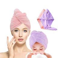 💆 aunina hair towel wrap: double thickened quick dry hair hat cap for women - super absorbent turban for drying curly, long, thick hair (1pack 10" x 26") logo