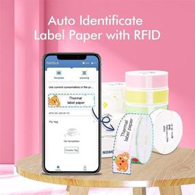 img 2 attached to 🖨️ NiiMbot D11 Label Printer - Rechargeable Wireless Bluetooth Mini Label Maker with 1 Roll Pink Label Paper