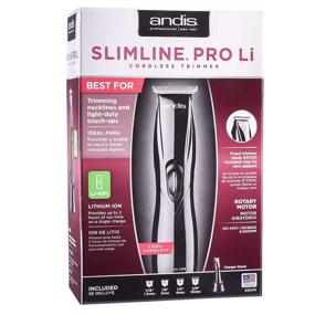 img 1 attached to 💇 Andis Slimline Pro Li T-Blade Trimmer Black #32475 - The Ultimate Grooming Solution with BeauWis Blade Brush!