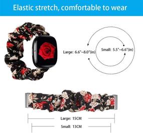 img 3 attached to 🌸 GTHY Scrunchie Fabric Replacement Wristbands for Fitbit Sense/Versa 3 - Stylish Pattern Straps for Women and Girls - Accessories for Versa 3/Sense SmartWatch (Large/Small)