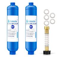 🚿 rv water filter 2-pack with hose protector: reduce odors, bad taste, sediment, and chlorine for marine trailers, campers, and gardens logo