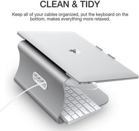 img 2 attached to 🖥️ Premium Aluminum Laptop Stand for MacBook Air/Pro, Notebooks - Cooling Computer Holder, Silver (Patented)