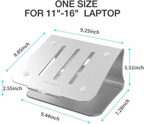 img 3 attached to 🖥️ Premium Aluminum Laptop Stand for MacBook Air/Pro, Notebooks - Cooling Computer Holder, Silver (Patented)