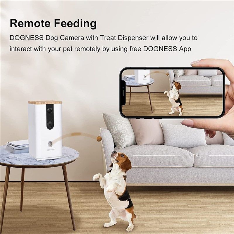 Smart Pet Camera with Treat Dispenser & Tossing, Dog Cat Camera, 2.4G WiFi,  1080P Night Vision Camera, Live Video, 2 Way Audio Communication Designed  for Dogs and Cats (HONGSA Pet Camera) 