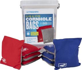 img 4 attached to 🔴 Triumph Sports Cornhole Bags - Set of 8 with Carrying Case - Various Styles to Choose From