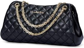 img 4 attached to 👜 LAORENTOU Quilted Cowhide Leather Purses: Elegant Satchels & Crossbody Bags with Chain Strap for Women