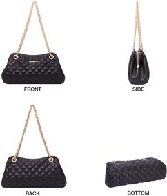 img 1 attached to 👜 LAORENTOU Quilted Cowhide Leather Purses: Elegant Satchels & Crossbody Bags with Chain Strap for Women