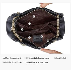 img 2 attached to 👜 LAORENTOU Quilted Cowhide Leather Purses: Elegant Satchels & Crossbody Bags with Chain Strap for Women