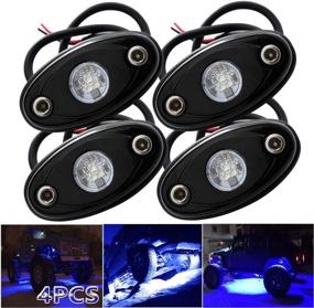 img 4 attached to LEDMIRCY LED Rock Lights Blue 4PCS for Off Road Truck Auto Car Boat ATV SUV - Waterproof High Power Neon Trail Lights Underglow Lights - Interior Exterior Shockproof (4PCS Blue)