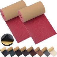 🛋️ premium self-adhesive leather repair patch tape for couches - 2 packs, 3x55 inch - ideal for furniture, car seats, and more - red logo